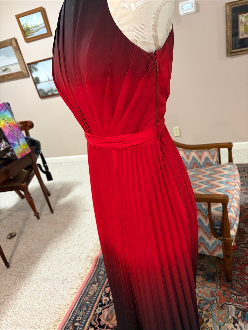 Never-Worn Reiss Maxi Dress in Burgundy Perfect for Fall Wedding size 6 - Picture 3 of 7